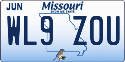 MO license plate WL9Z0U