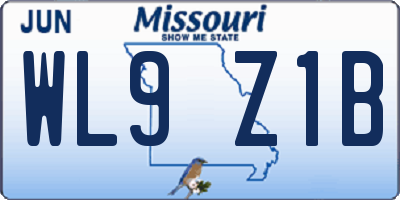 MO license plate WL9Z1B