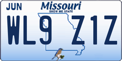 MO license plate WL9Z1Z