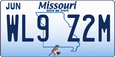 MO license plate WL9Z2M