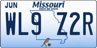 MO license plate WL9Z2R
