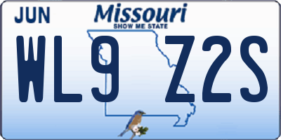 MO license plate WL9Z2S