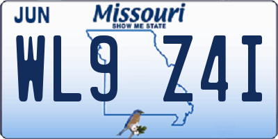 MO license plate WL9Z4I