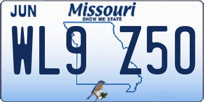 MO license plate WL9Z5O