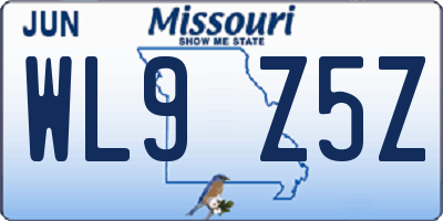 MO license plate WL9Z5Z