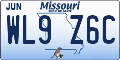 MO license plate WL9Z6C