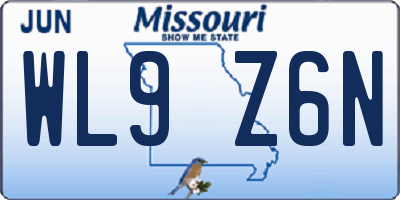MO license plate WL9Z6N