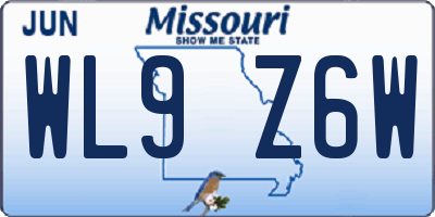 MO license plate WL9Z6W