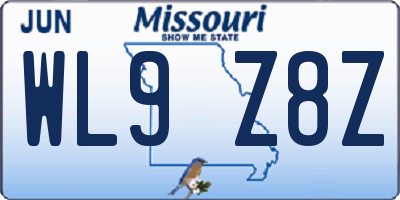 MO license plate WL9Z8Z