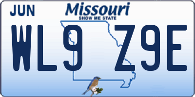 MO license plate WL9Z9E