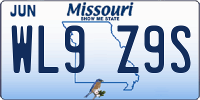 MO license plate WL9Z9S