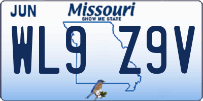 MO license plate WL9Z9V