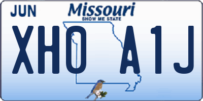 MO license plate XH0A1J