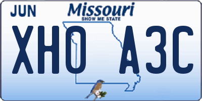 MO license plate XH0A3C