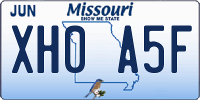 MO license plate XH0A5F