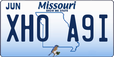 MO license plate XH0A9I