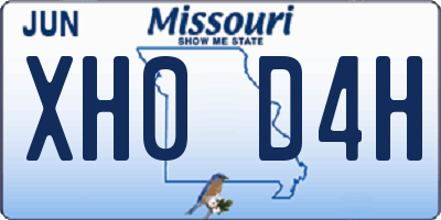 MO license plate XH0D4H