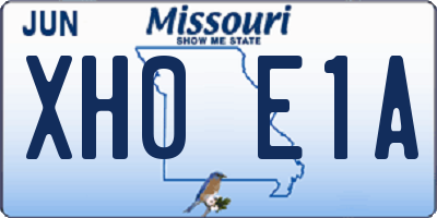 MO license plate XH0E1A