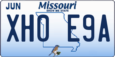 MO license plate XH0E9A