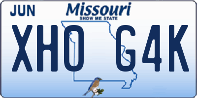 MO license plate XH0G4K