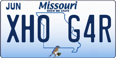 MO license plate XH0G4R