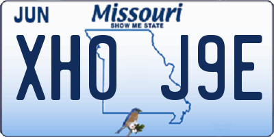 MO license plate XH0J9E