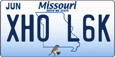 MO license plate XH0L6K