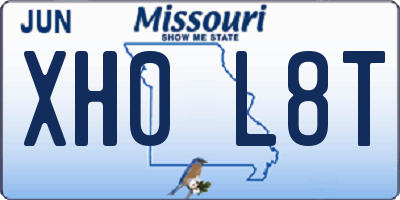 MO license plate XH0L8T