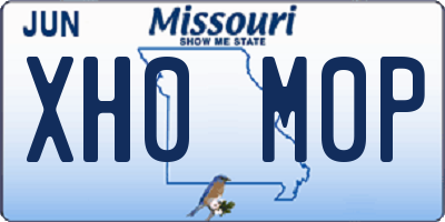 MO license plate XH0M0P
