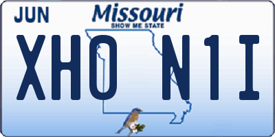 MO license plate XH0N1I