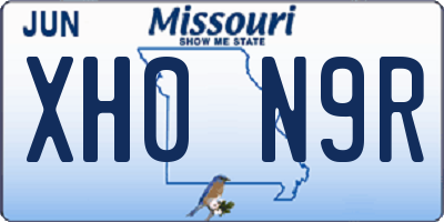 MO license plate XH0N9R