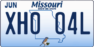 MO license plate XH0O4L