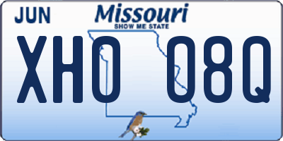 MO license plate XH0O8Q