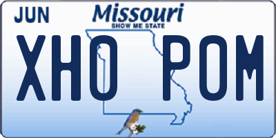 MO license plate XH0P0M