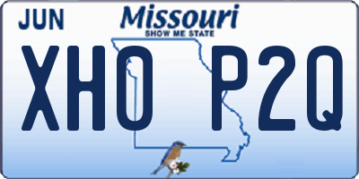 MO license plate XH0P2Q