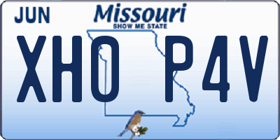 MO license plate XH0P4V