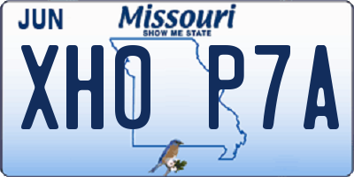 MO license plate XH0P7A