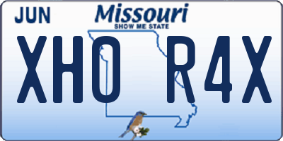MO license plate XH0R4X