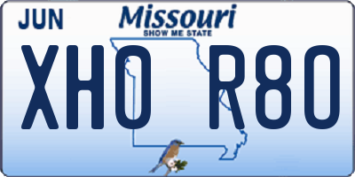 MO license plate XH0R8O