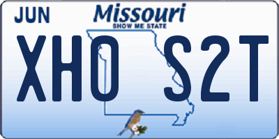 MO license plate XH0S2T