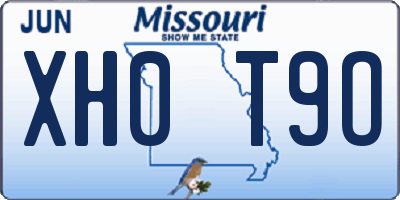 MO license plate XH0T9O