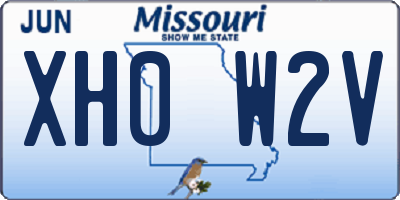 MO license plate XH0W2V