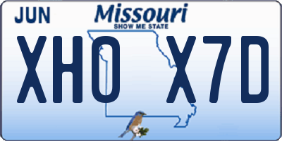 MO license plate XH0X7D