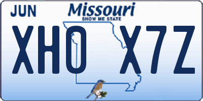 MO license plate XH0X7Z