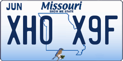 MO license plate XH0X9F