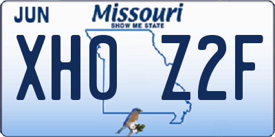 MO license plate XH0Z2F