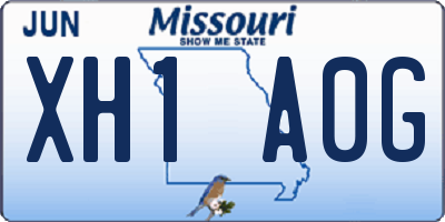 MO license plate XH1A0G