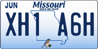 MO license plate XH1A6H