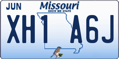 MO license plate XH1A6J