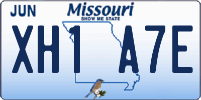 MO license plate XH1A7E